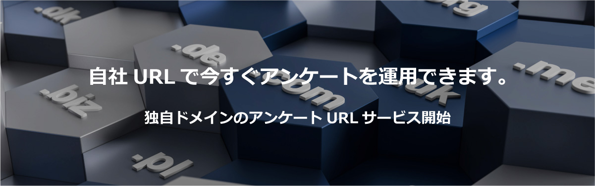 自社URLで今すぐアンケートを運用できます。独自ドメインのアンケートURLサービス開始